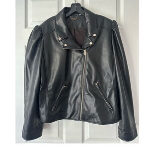Chico's Faux Leather Outer Shell Motorcycle Jacket Size 3.5 US (18)